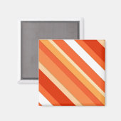 Aimant Bandes de bonbons en couches - orange et blanc (Recto/Verso)