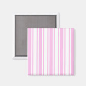 Aimant Bandes de bonbons rose clair et blanc (Recto/Verso)