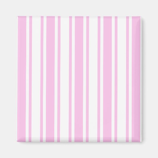 Aimant Bandes de bonbons rose clair et blanc (Devant)