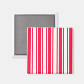 Aimant Bandes de bonbons rouges et blancs (Recto/Verso)