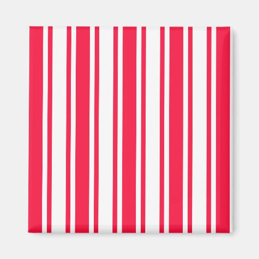 Aimant Bandes de bonbons rouges et blancs (Devant)