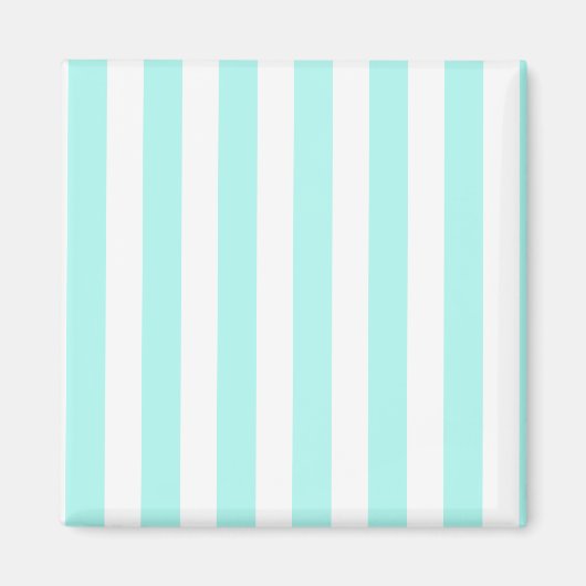 Aimant Bandes de bonbons turquoise et blanche (Devant)