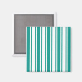 Aimant Bandes de bonbons turquoises et blanches (Recto/Verso)