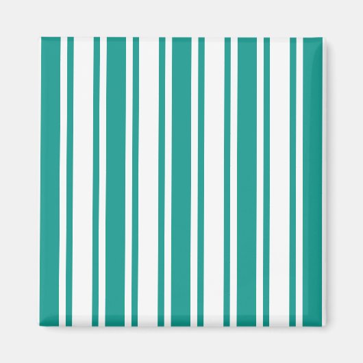Aimant Bandes de bonbons turquoises et blanches (Devant)