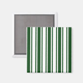 Aimant Bandes de bonbons vert foncé et blanc (Recto/Verso)
