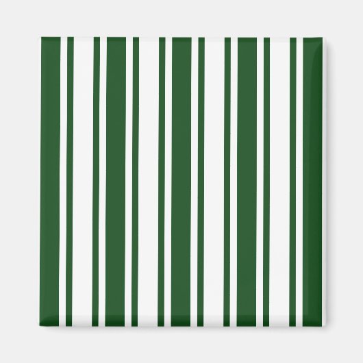 Aimant Bandes de bonbons vert foncé et blanc (Devant)