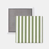 Aimant Bandes de bonbons vert olive et blanc (Recto/Verso)