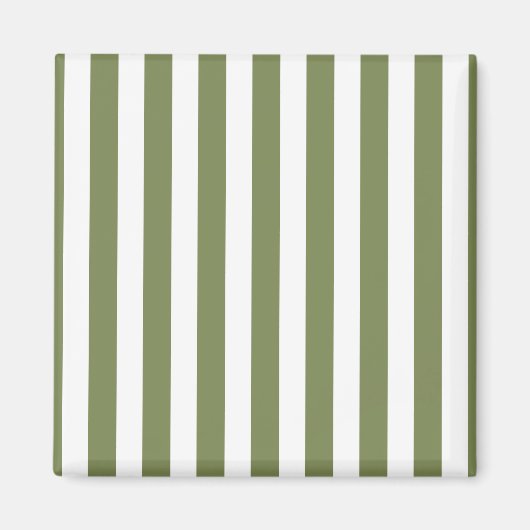 Aimant Bandes de bonbons vert olive et blanc (Devant)
