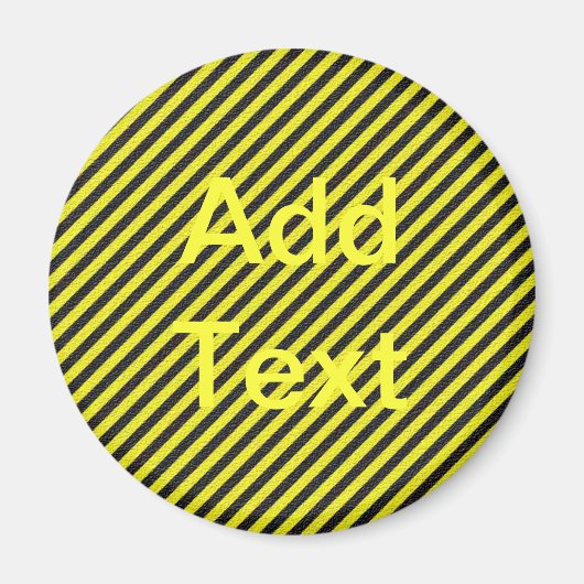 Aimant Bandes diagonales minces en noir et jaune (Devant)