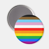 Aimant Bandes du drapeau de progrès LGBTQ+ (Recto/Verso)