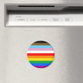Aimant Bandes du drapeau de progrès LGBTQ+ (In Situ (Lave-vaisselle))