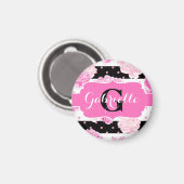 Aimant Bandes horizontales noires et blanches Aquarelle F (Recto/Verso)