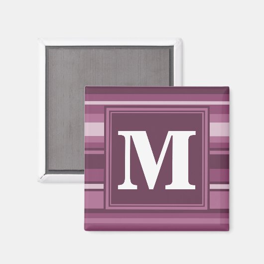 Aimant Bandes mauve monogrammes (Recto/Verso)