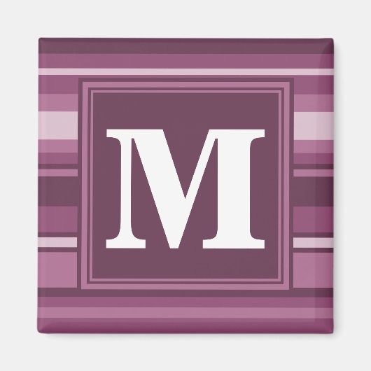 Aimant Bandes mauve monogrammes (Devant)