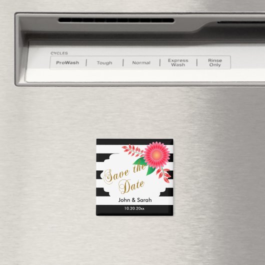 Aimant Bandes noires et blanches, Or | Rose Enregistrer l (In Situ (Lave-vaisselle))