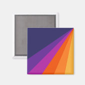 Aimant Bandes rétro en diagonale violette et orange (Recto/Verso)
