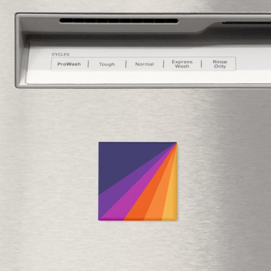 Aimant Bandes rétro en diagonale violette et orange (In Situ (Lave-vaisselle))