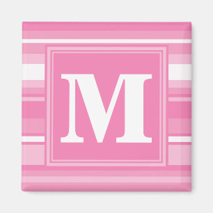 Aimant Bandes rose monogramme