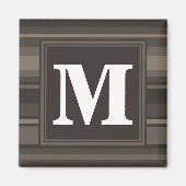 Aimant Bandes taupe monogramme (Devant)