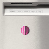 Aimant Bandes verticales rose blanc et noir (In Situ (Lave-vaisselle))