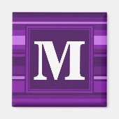 Aimant Bandes violettes monogrammes (Devant)