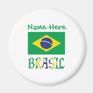 Aimant Bandiera Brasil e Brasil Green Personnalisation