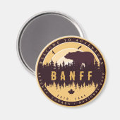 Aimant Banff NP Canada Montagnes Rocheuses Souvenirs Vint (Recto/Verso)