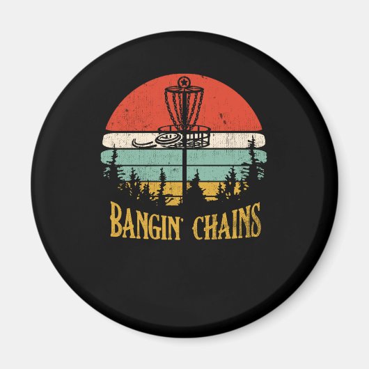 Aimant Bangin Chains Retro Disque Golf Frisbee Sport (Devant)