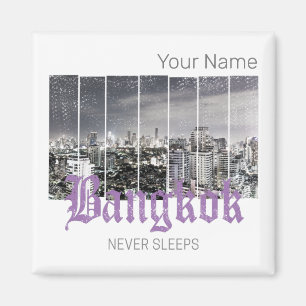 Aimant Bangkok Skyline Vintage BKK Retro Thaïlande Design