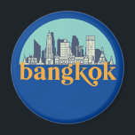 Aimant Bangkok Thaïlande Vintage Skyline Ville<br><div class="desc">Design urbain vintage et rétro avec une belle skyline, attraction touristique et art urbain. gratte-ciel Cool et silhouette de construction merchandises pour touristes et voyageurs. Parfait comme souvenir à rapporter à la maison lorsque vous voyagez dans le monde entier. Enregistrez la mémoire de votre voyage et de vos vacances en...</div>