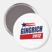 AIMANT BANNIÈRE DE CAMPAGNE GINGRICH 2012 (Recto/Verso)