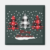 Aimant bannière décoration buffle plaid tree (Devant)