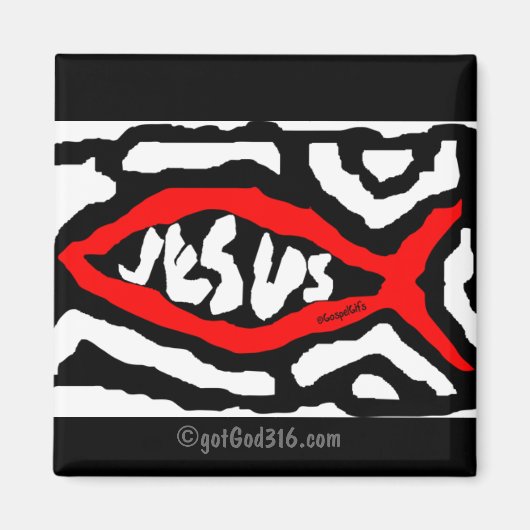 Aimant Bannière Jésus gotGod316.com Écriture (Devant)