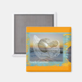 Aimant Banques extérieures Coquillage et Surf en Caroline (Recto/Verso)