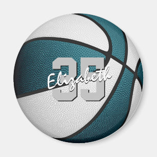 Aimant Banquet turquoise d'équipe de basket blanc
