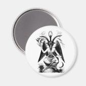 Aimant Baphomet (noir) (Recto/Verso)