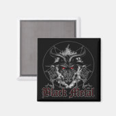 Aimant Baphomet Pentagramme Métal Noir (Recto/Verso)