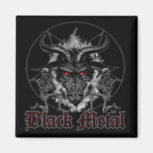 Aimant Baphomet Pentagramme Métal Noir