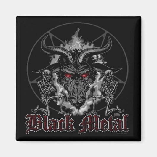 Aimant Baphomet Pentagramme Métal Noir (Devant)
