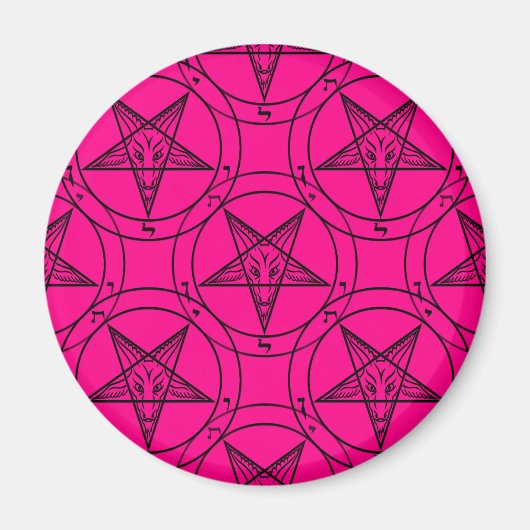 Aimant baphomet rose (Devant)