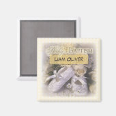 Aimant Baptême de bébé Neutre, Nom personnalisable, Liam (Recto/Verso)