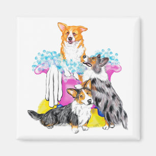 Aimant Baquet de corgi plein