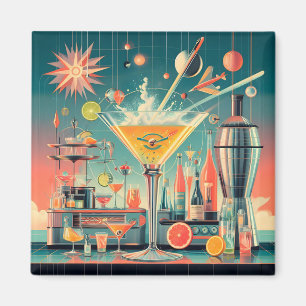 Aimant Bar au martini au citrus futuriste du milieu du si