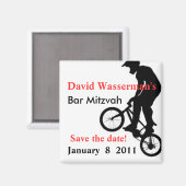 Aimant Bar Mitzvah BMX Enregistrer la date (Recto/Verso)