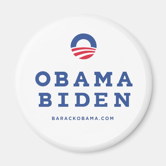 Aimant Barack Obama Biden 2012 Avec Logo "O" (Devant)