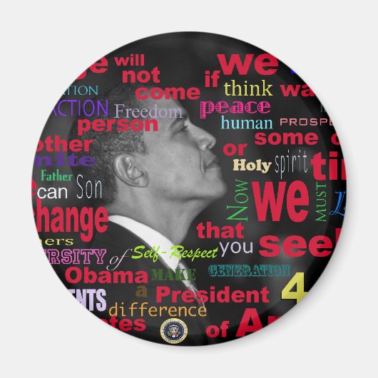 Aimant Barack Obama Change citation (Devant)