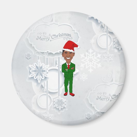 Aimant barack obama père Noël (Devant)