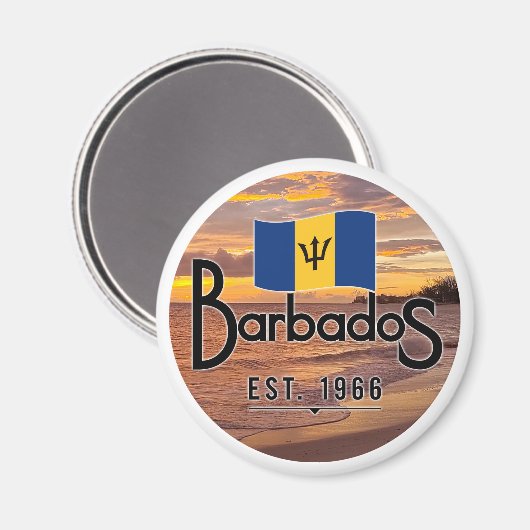 Aimant "Barbados Est. Coucher de soleil de 1966 avec drap (Recto/Verso)