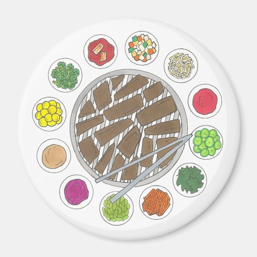 Aimant Barbecue coréen Barbecue rôti Bulgogi Banchan (Devant)