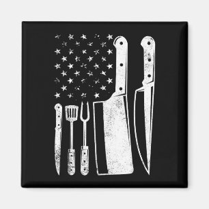 Aimant Barbecue drapeau américain patriotique maître de c